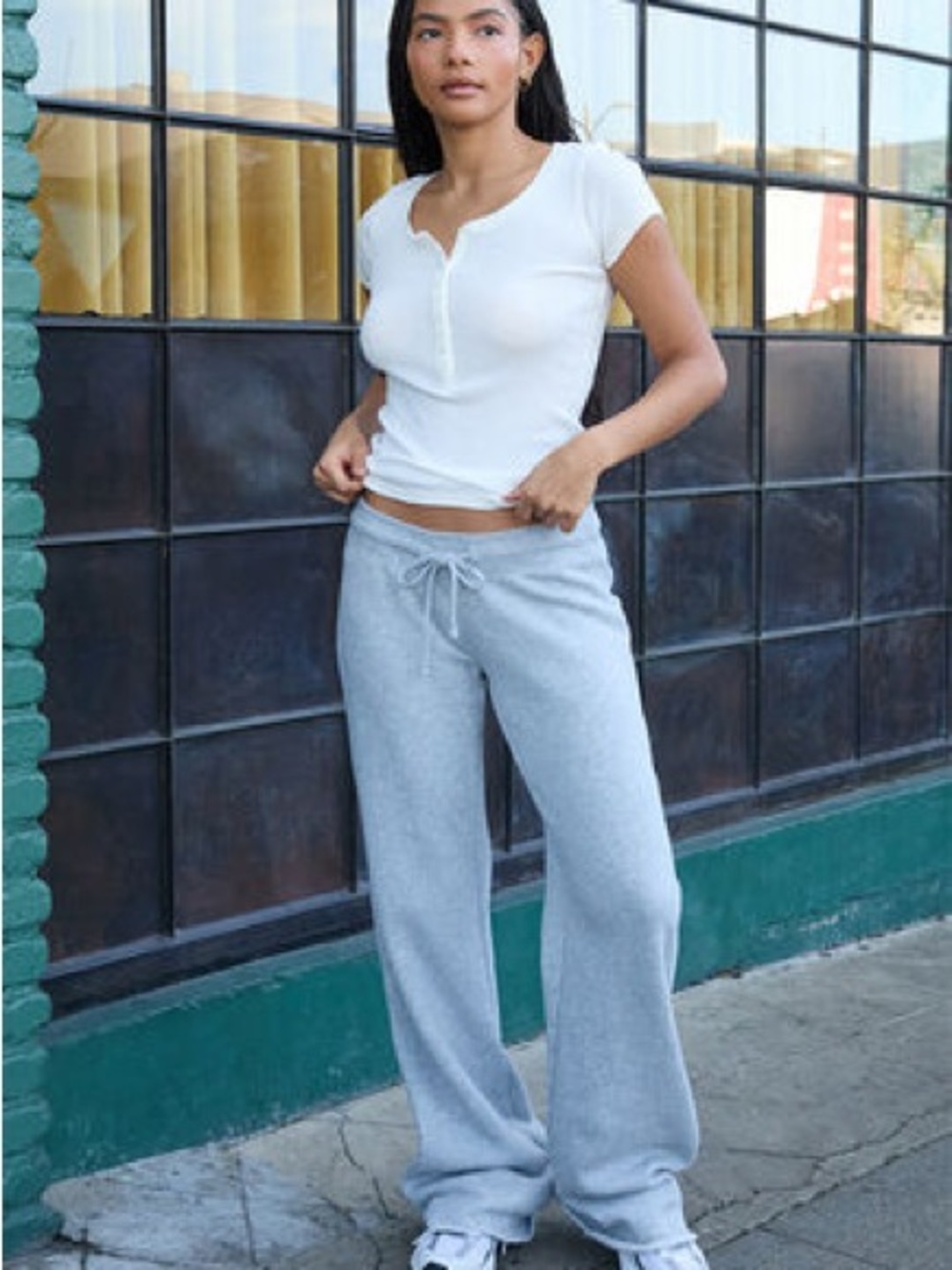 John Galt Silver Hilary Yoga Baggy Sweatpants